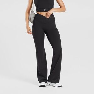 Gymshark Black Crossover Front Flare Leggings